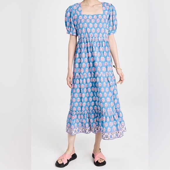 Tuckernuck Dresses & Skirts - Tuckernuck SZ BLOCKPRINTS Hand Block Print Dress Small Made in India Cottagecore